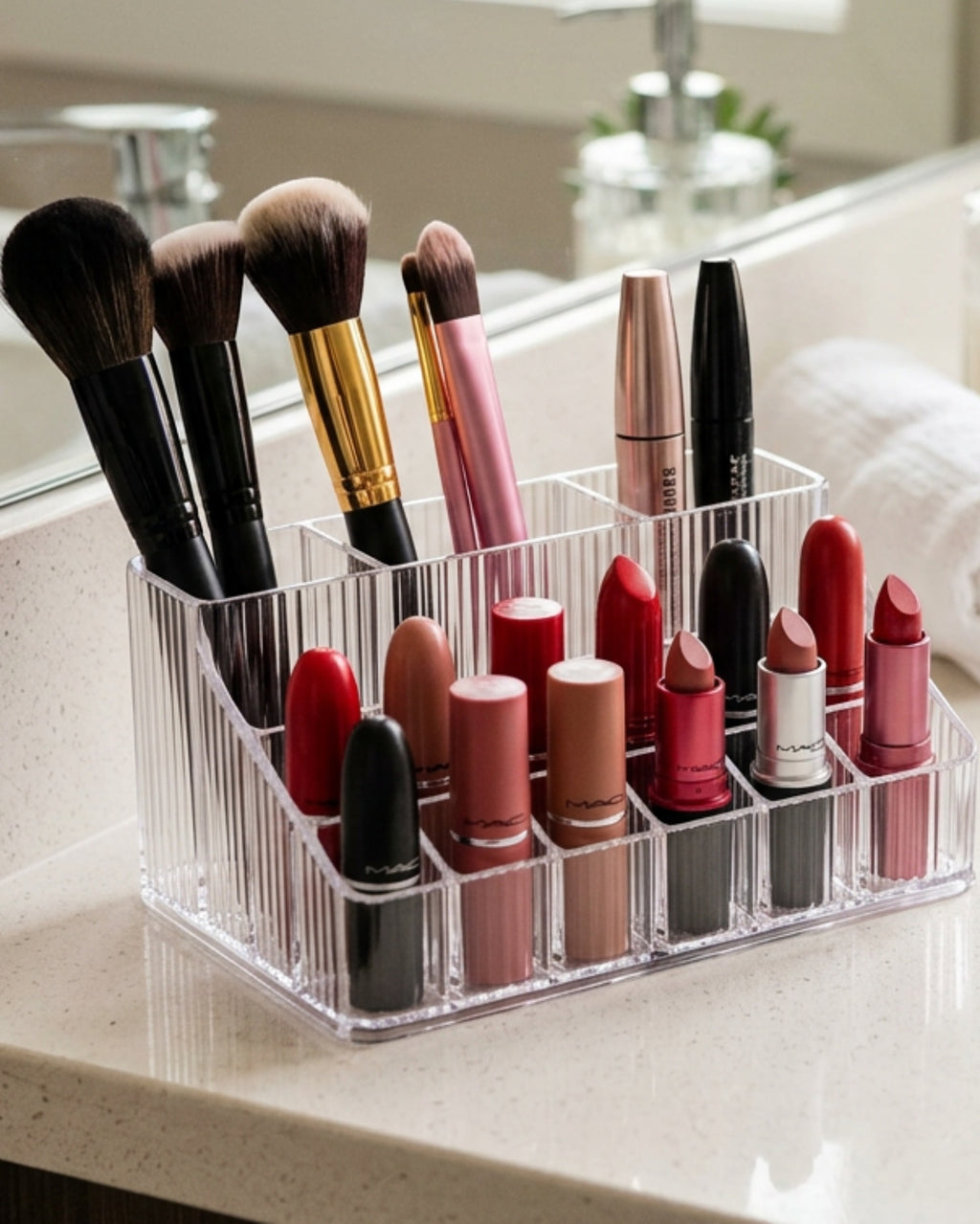 Fablev Clear Acrylic Brush Lipstick Organizer 12 Slot