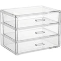Fablev Clear Acrylic Makeup Organizer 3 Drawer