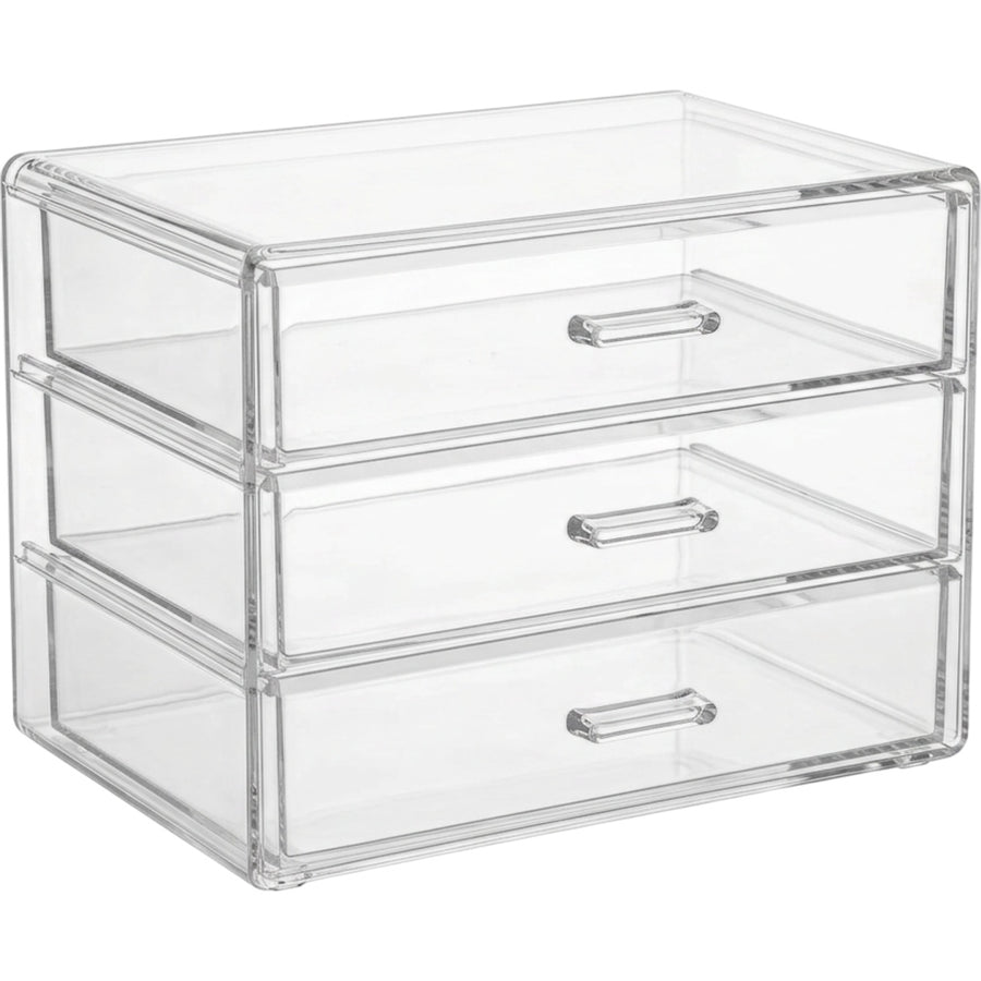 Fablev Clear Acrylic Makeup Organizer 3 Drawer