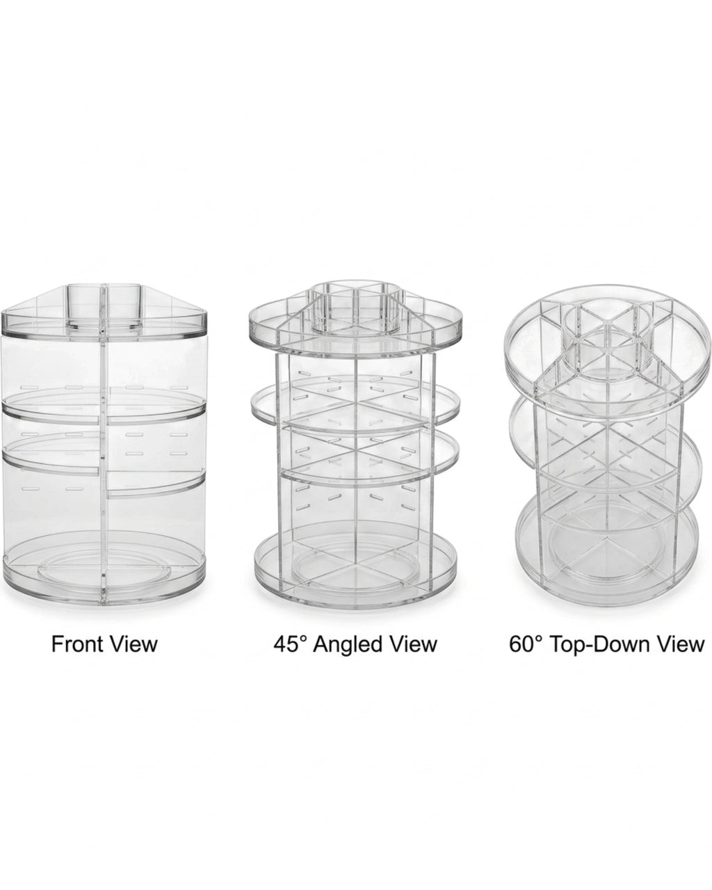 Fablev Rotating Clear Acrylic Makeup Organizer Tall